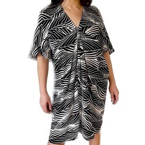 🆕 Worthington - Black and white leaf print dress NWT Medium